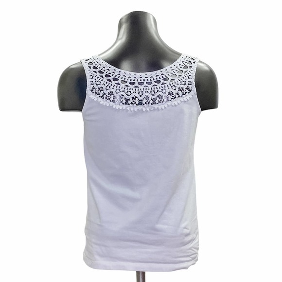 CHELSEA & Theodore White Crochet Tank Top Blouse - Picture 2 of 10
